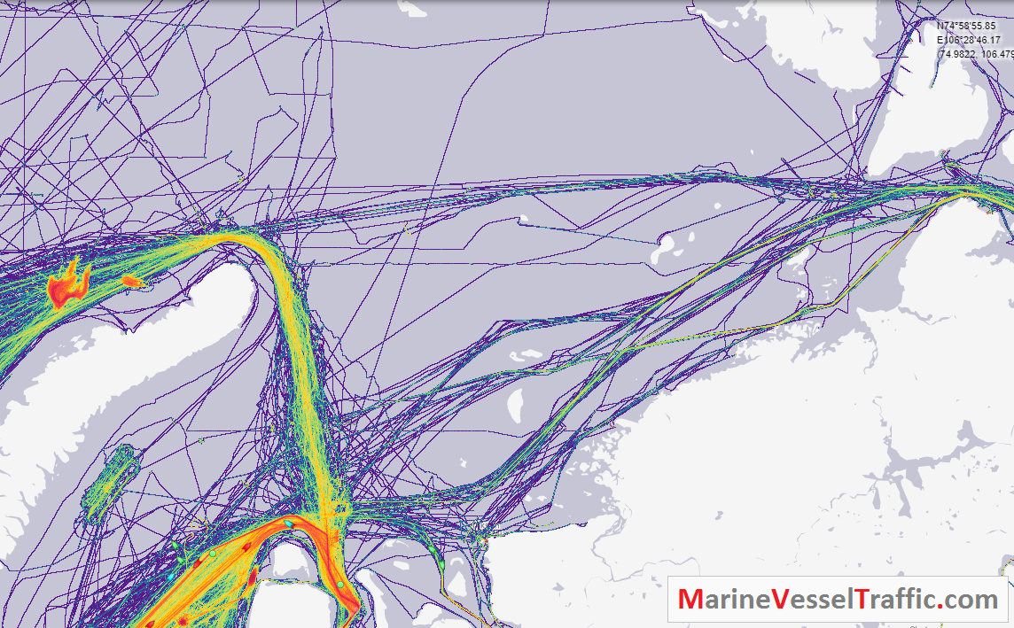 Live Marine Traffic, Density Map and Current Position of ships in KARA SEA